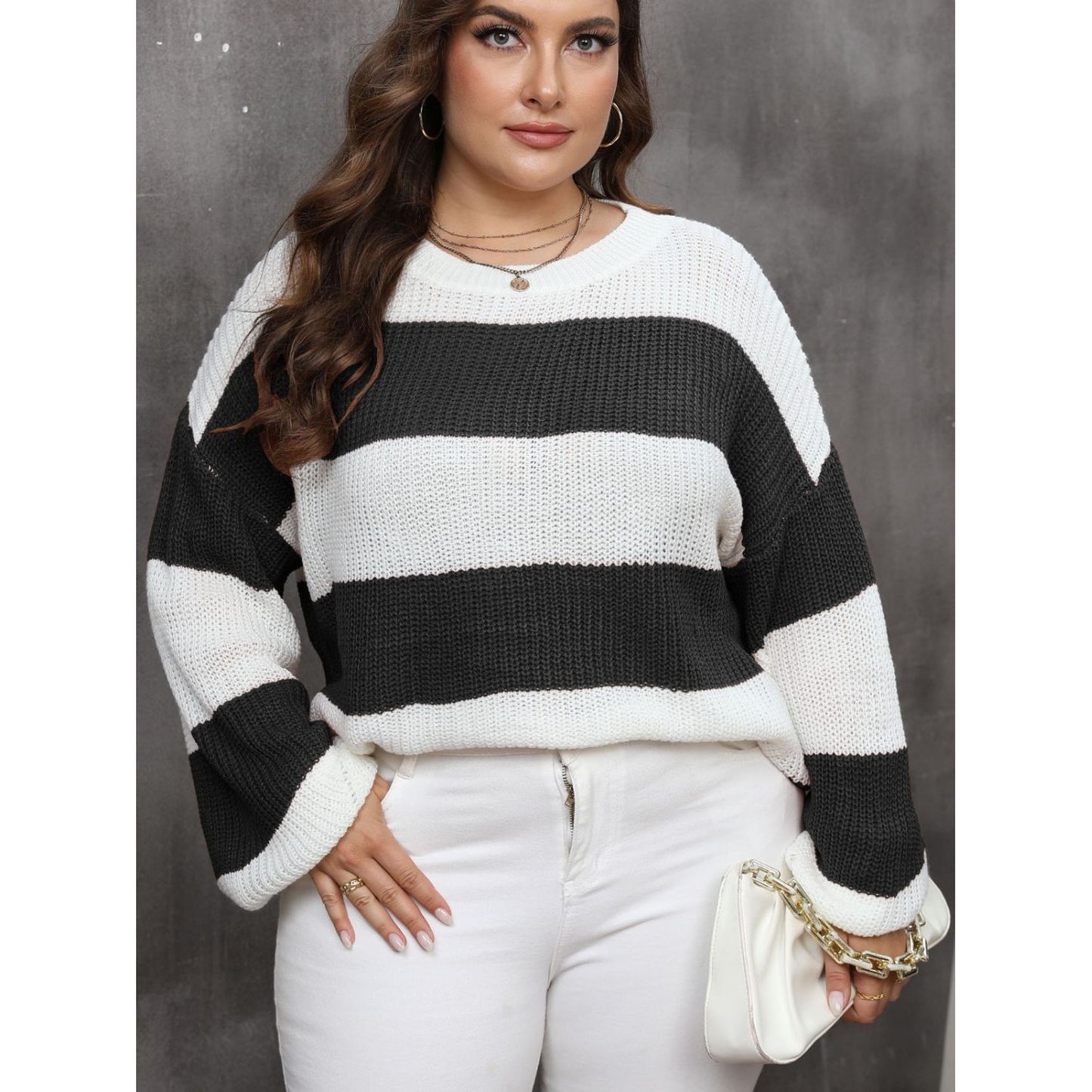 Striped Round Neck Sweater