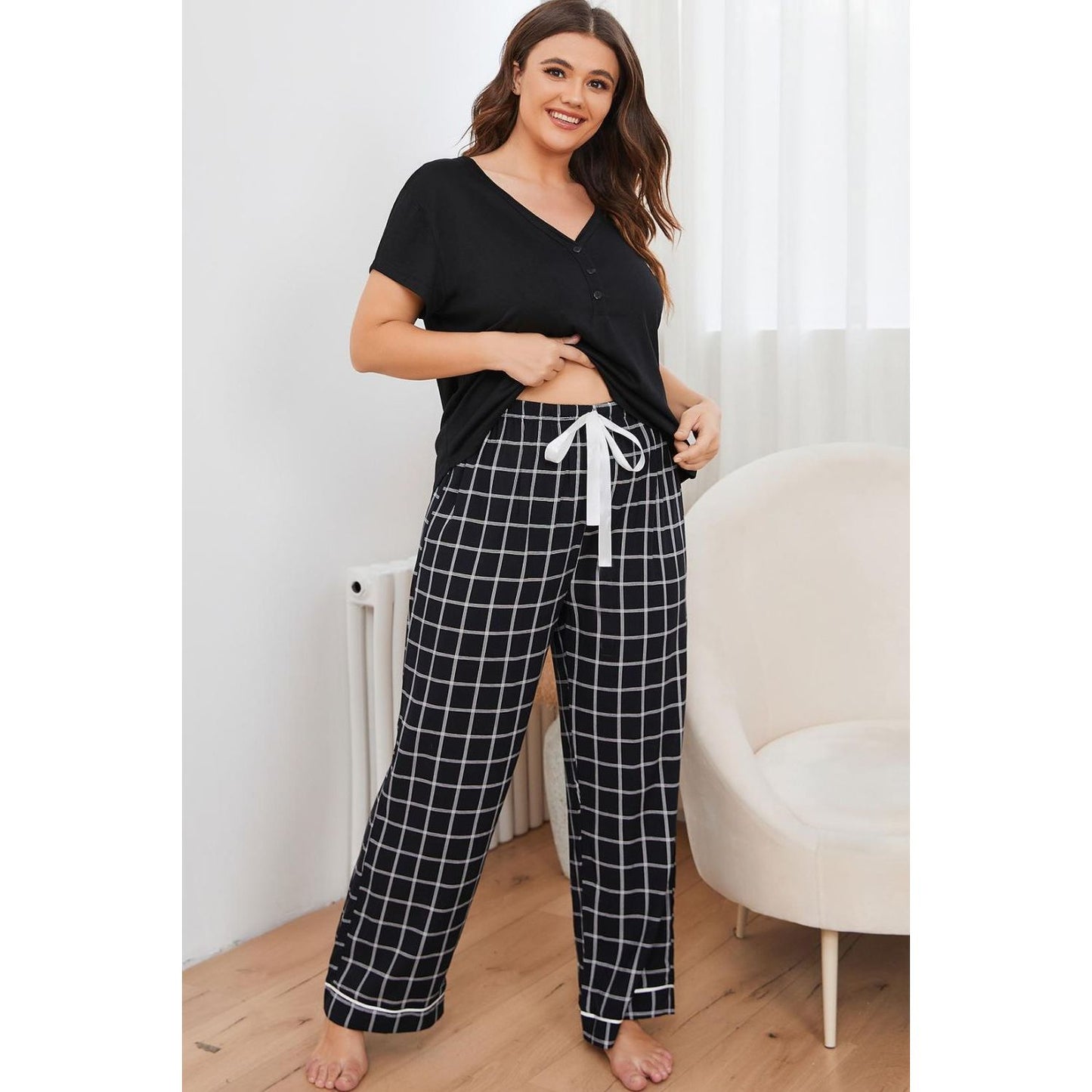 V-Neck Top & Pants Set