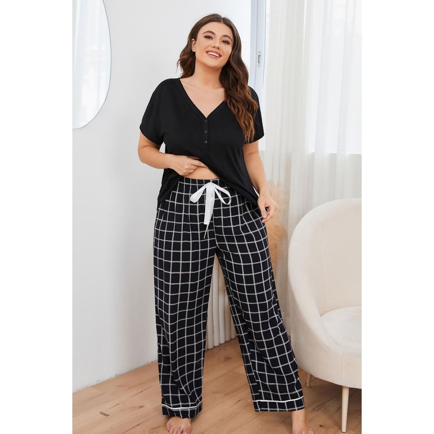 V-Neck Top & Pants Set