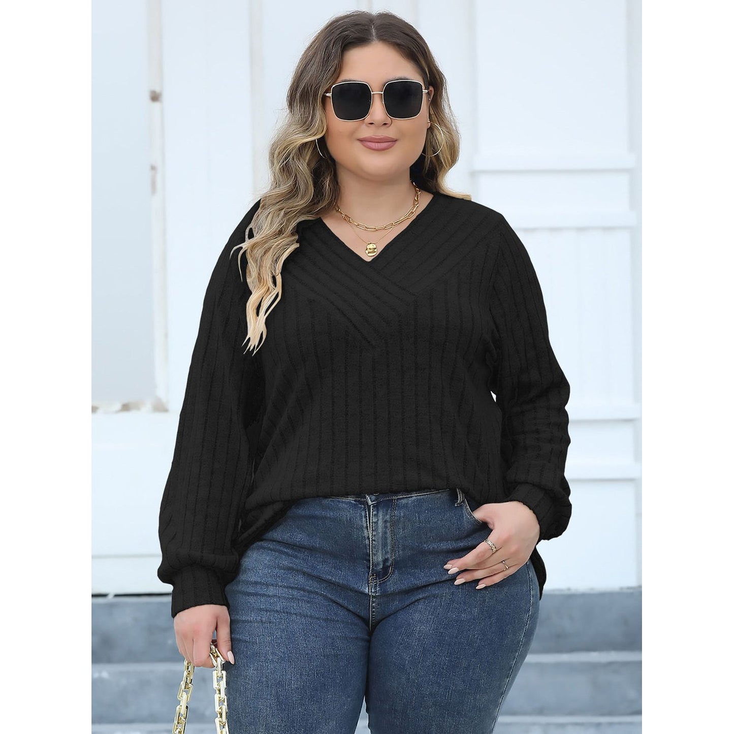 Round Neck Dropped Shoulder Sweatshirt