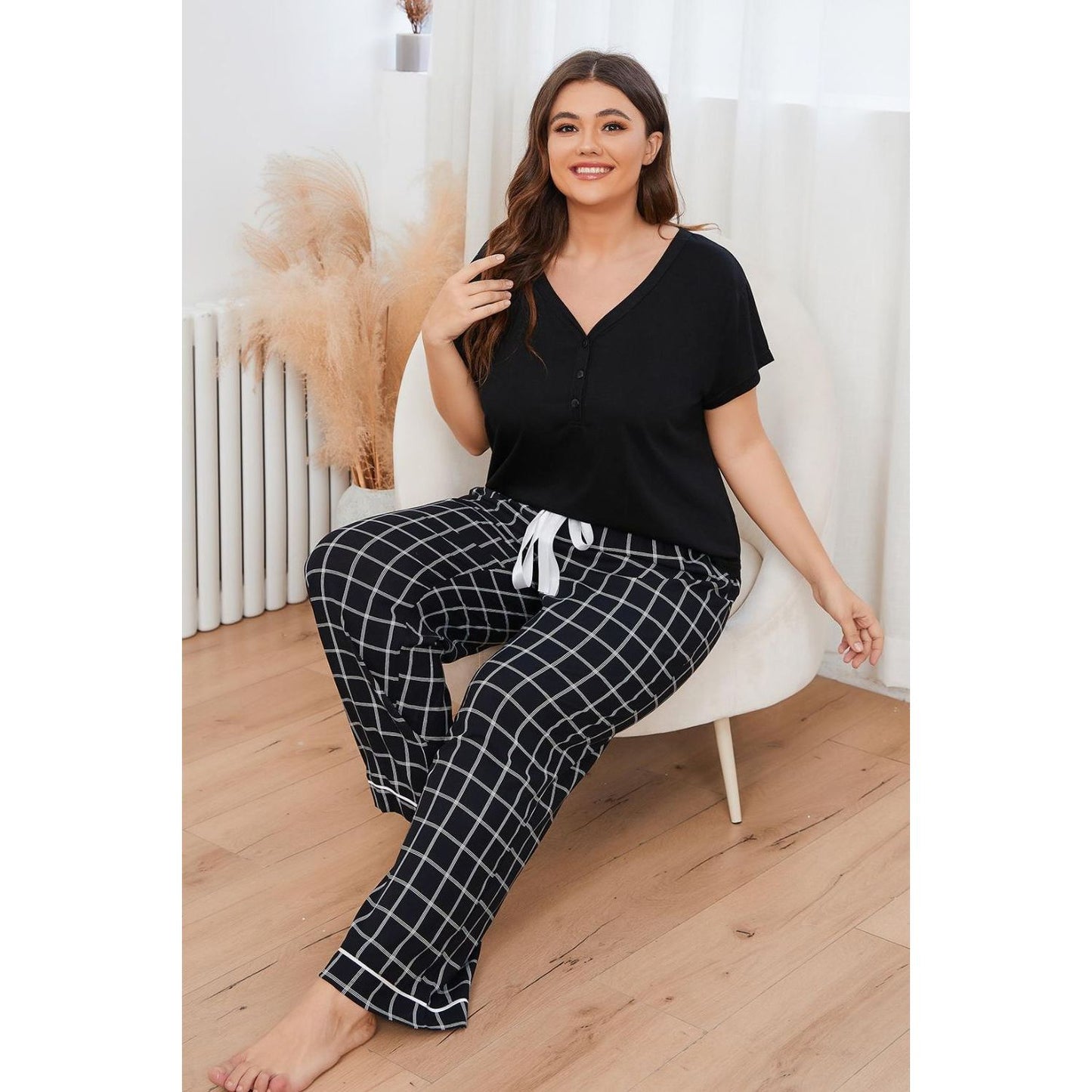 V-Neck Top & Pants Set