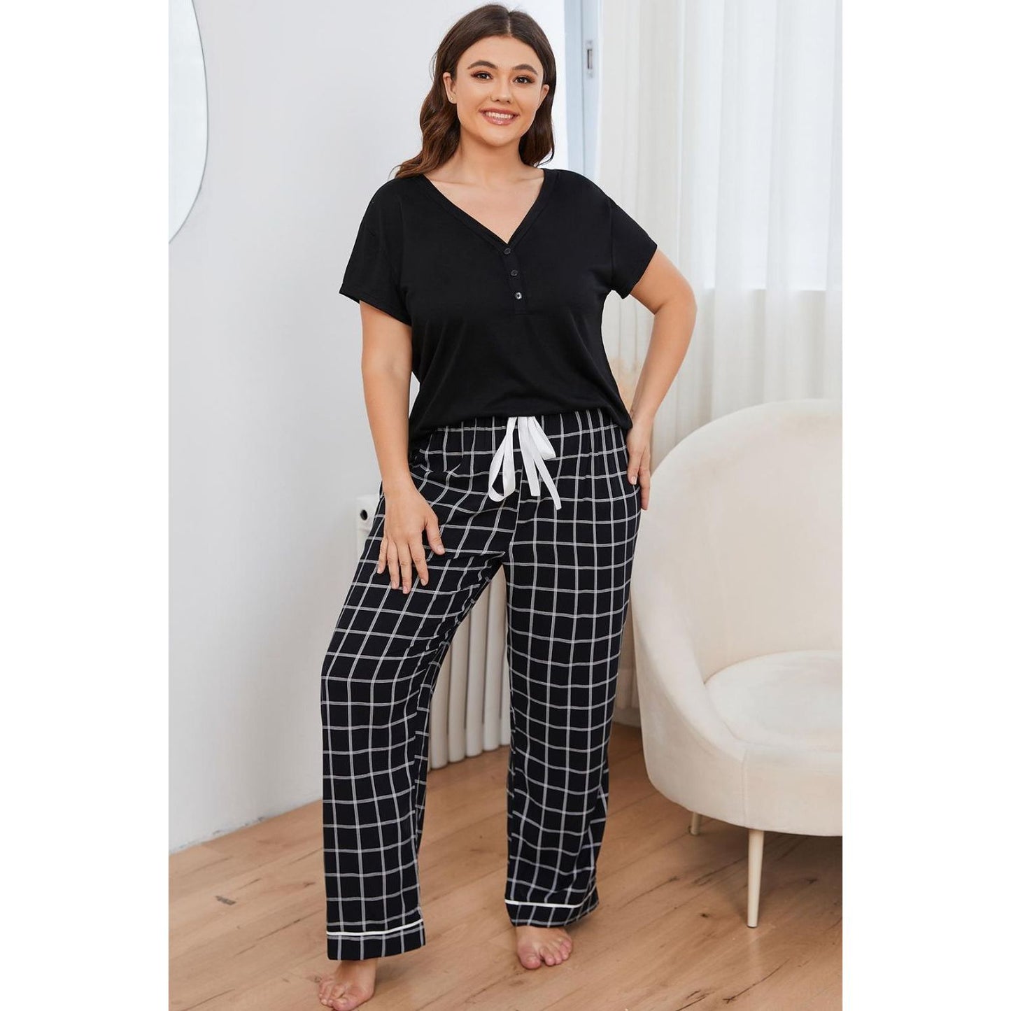 V-Neck Top & Pants Set