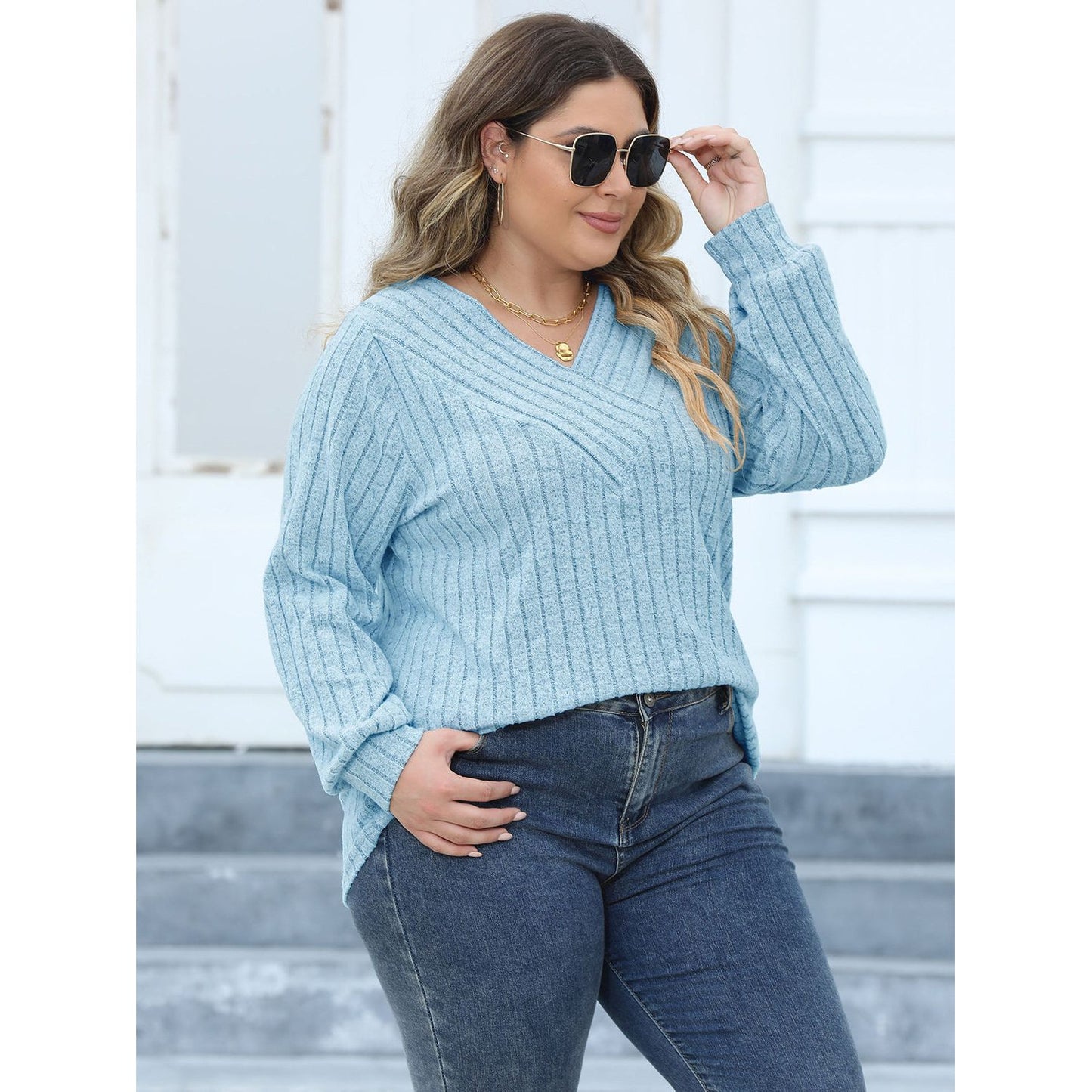 Round Neck Dropped Shoulder Sweatshirt