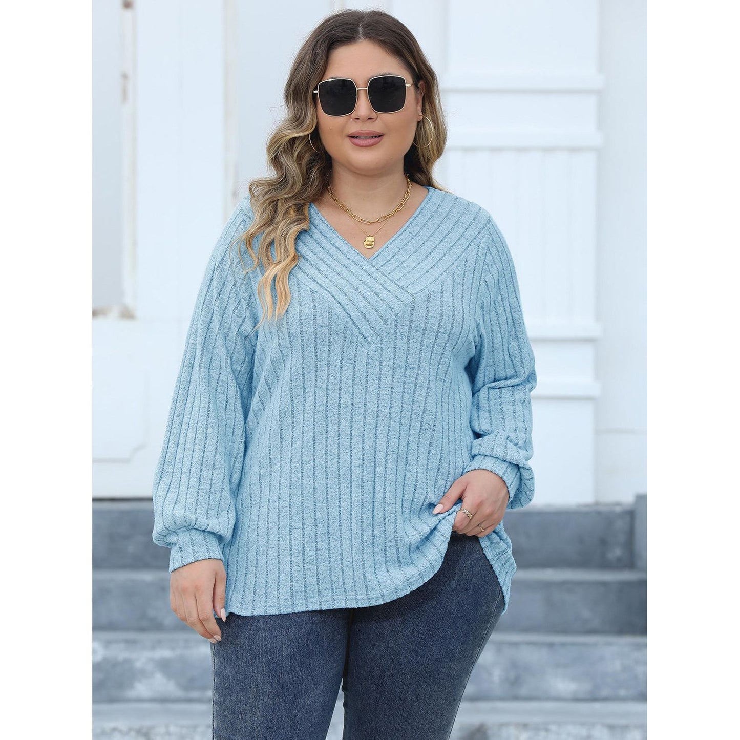 Round Neck Dropped Shoulder Sweatshirt