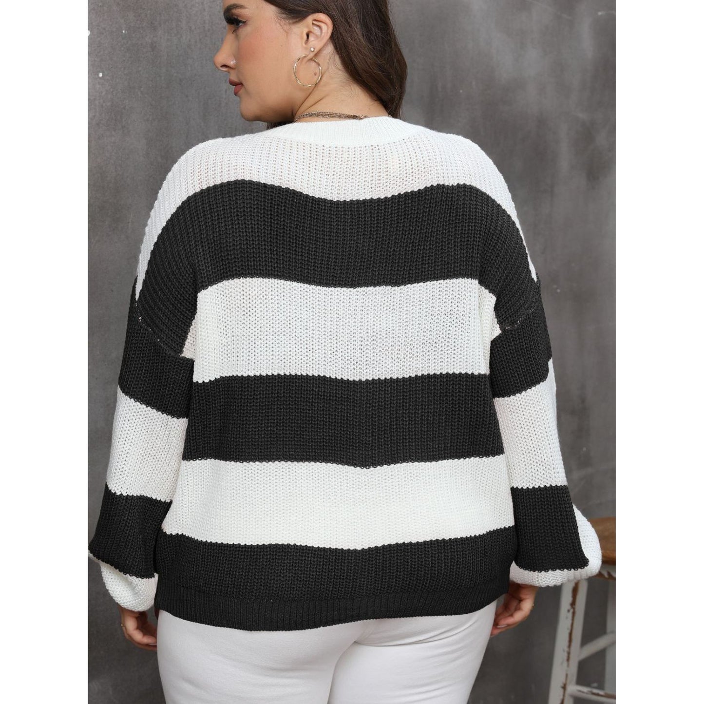 Striped Round Neck Sweater