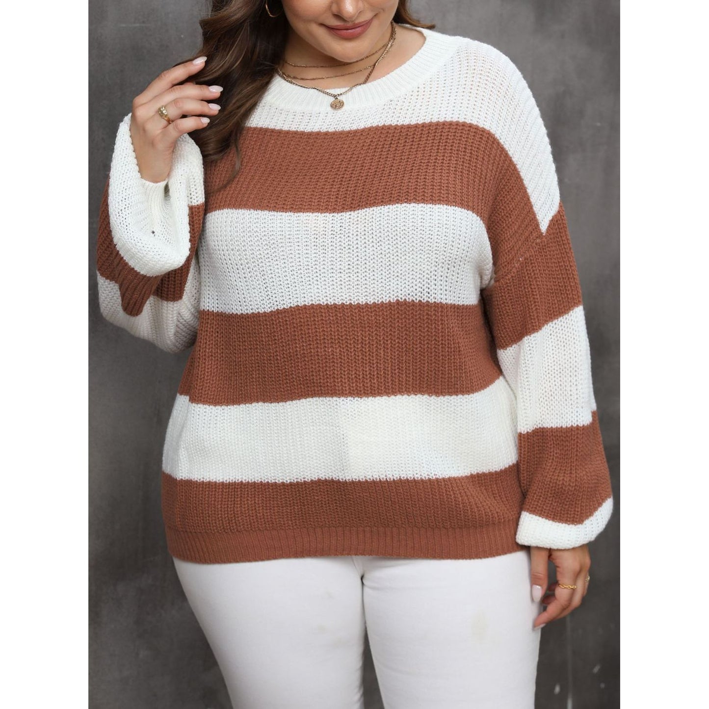 Striped Round Neck Sweater