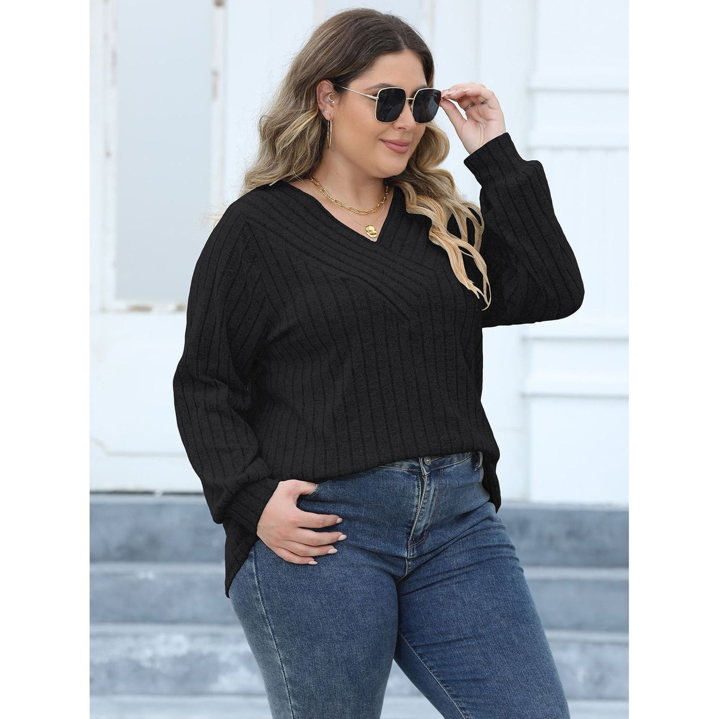 Round Neck Dropped Shoulder Sweatshirt