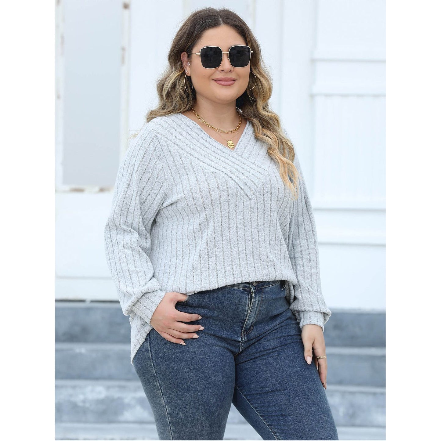 Round Neck Dropped Shoulder Sweatshirt