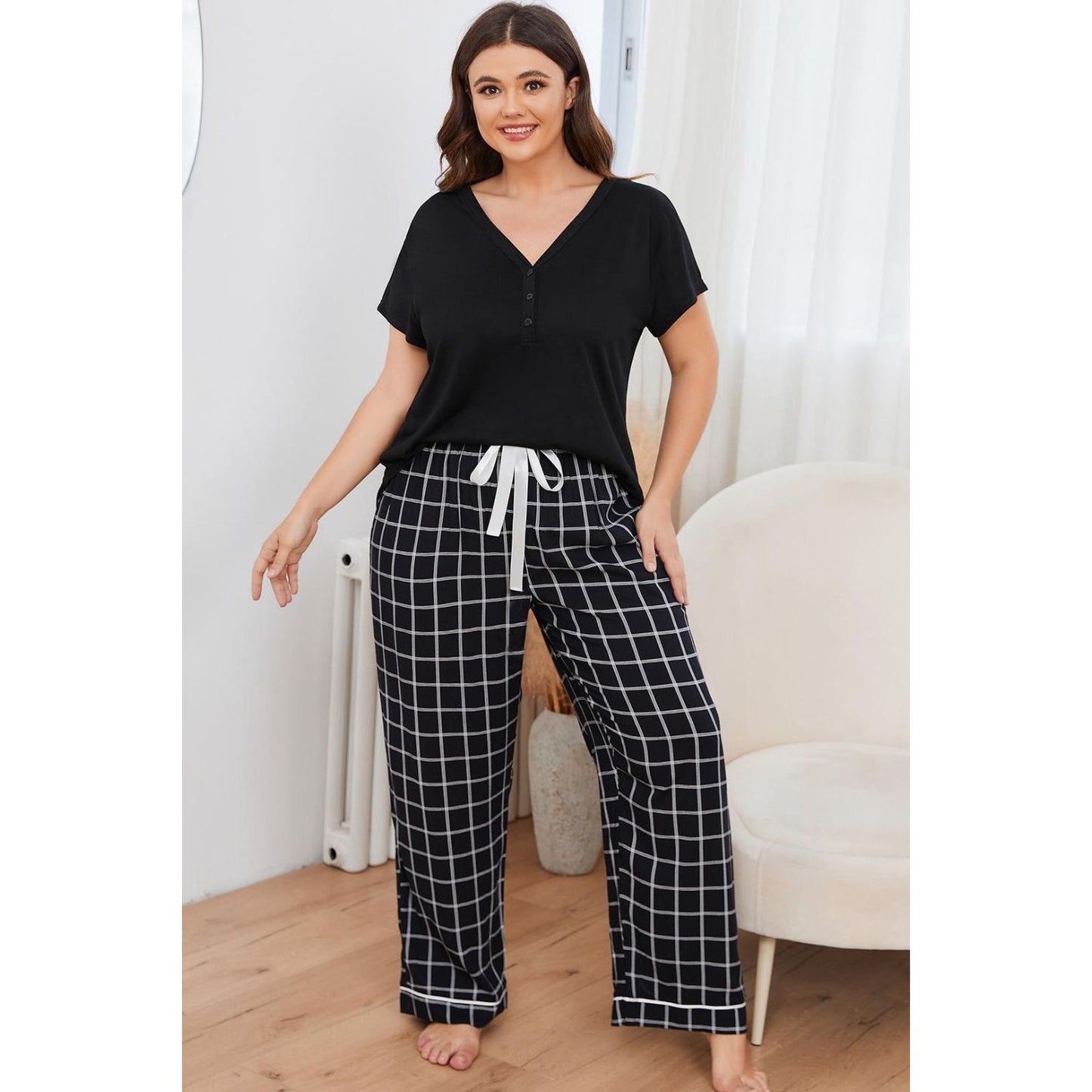 V-Neck Top & Pants Set