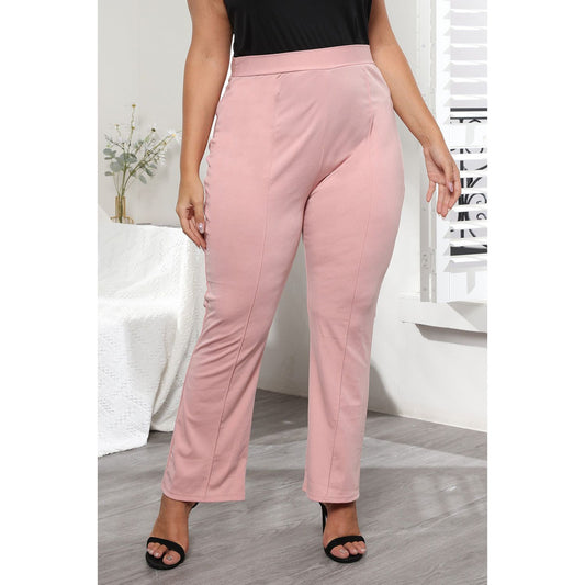 Seamed Plain Pink Pants